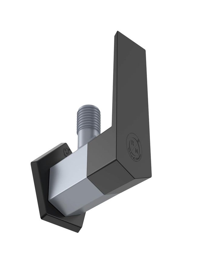 R. N. RN Angle Cock - Space-Saving Under Basin Wall Mount Valve for Bathroom Superior Plastic Taps (PTMT) RNG2009B01_Metallic Grey Black Dual | 15mm(1/2") Cartridge | 5 Year Warranty - Image 2